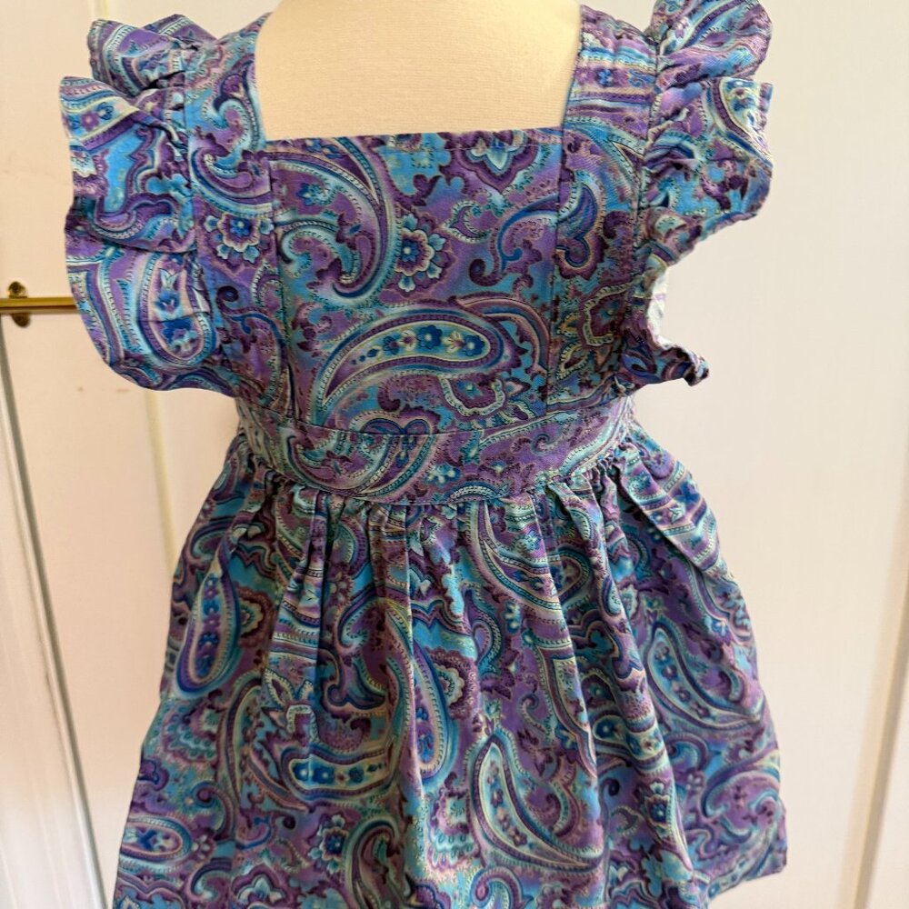 Multi-color Girls Pinafore Ruffled Dress (3t)